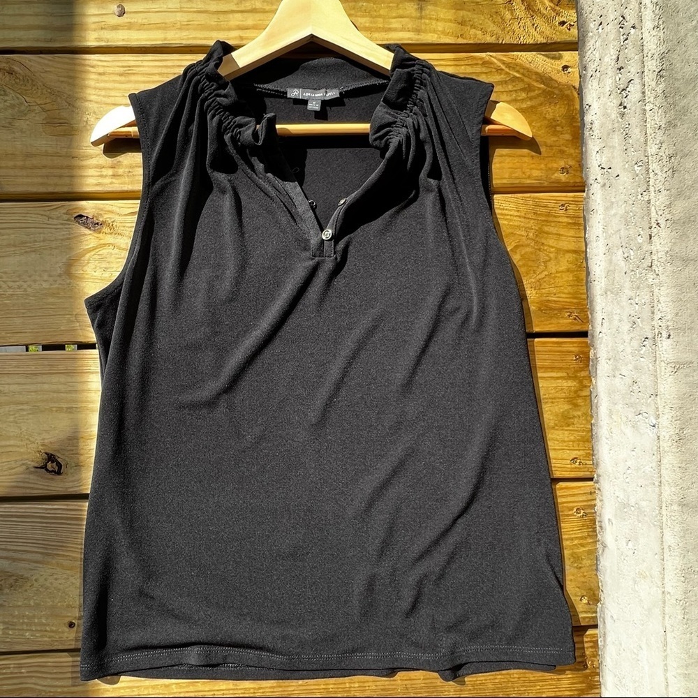 Adrianna Papell black dressy v neck tank top - Picture 2 of 6